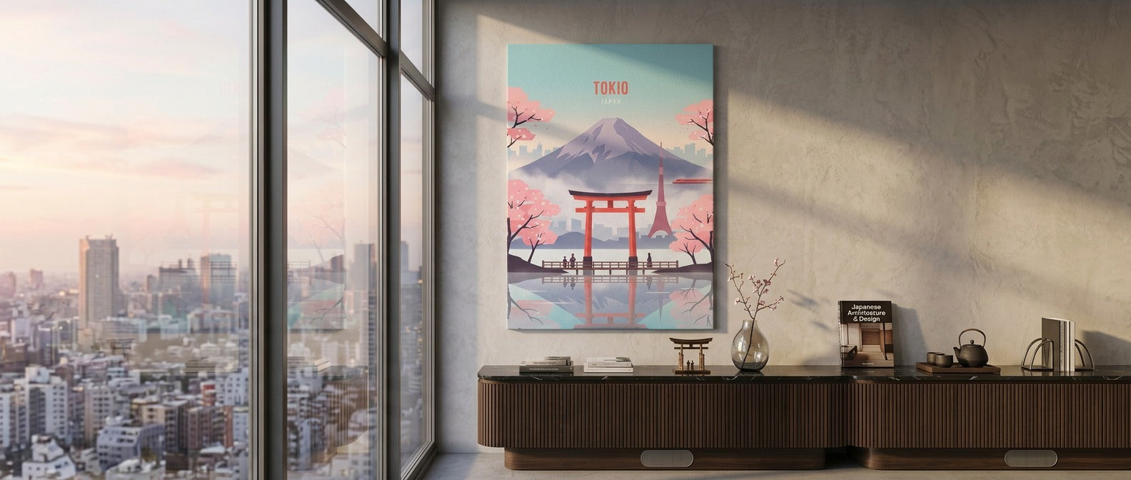 DOTCOMCANVAS Tokyo Banner Leinwandbild
