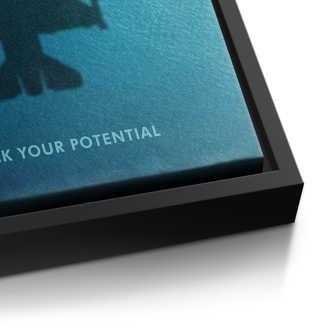 DOTCOMCANVAS Unlock Your Potential Leinwandbild Detailansicht schwarzer Rahmen