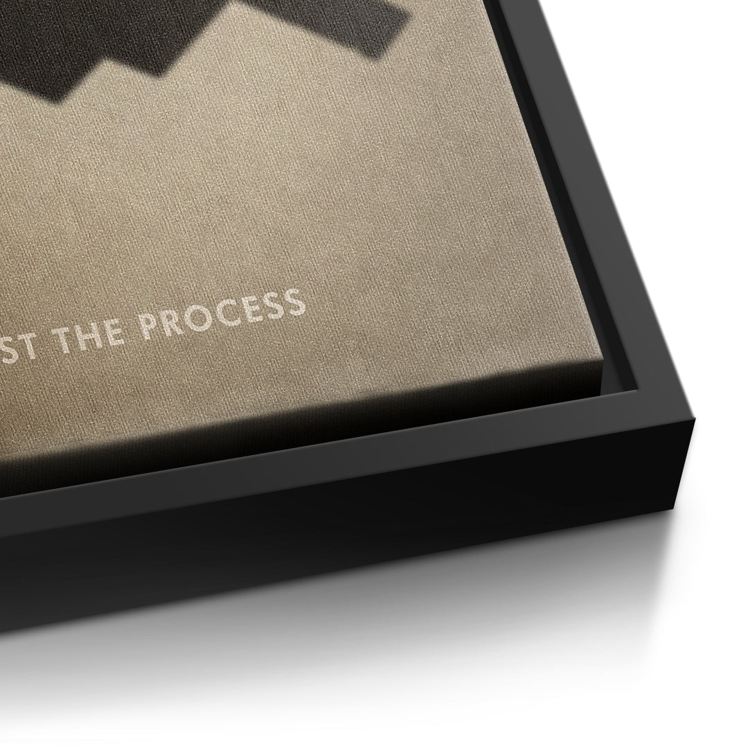 DOTCOMCANVAS Trust the Process Leinwandbild Detailansicht schwarzer Rahmen