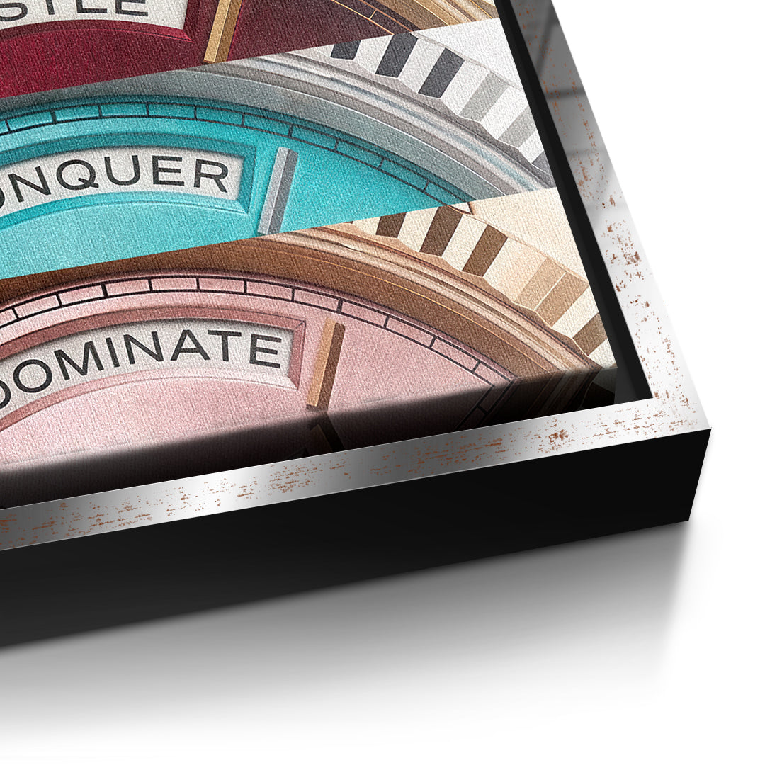 DOTCOMCANVAS Motivation Rolexs Leinwandbild Detailansicht silberner Rahmen