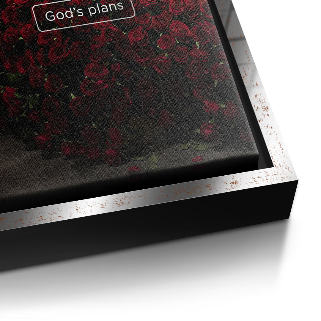 DOTCOMCANVAS Your Plans vs God's Plans Leinwandbild Detailansicht silberner Rahmen