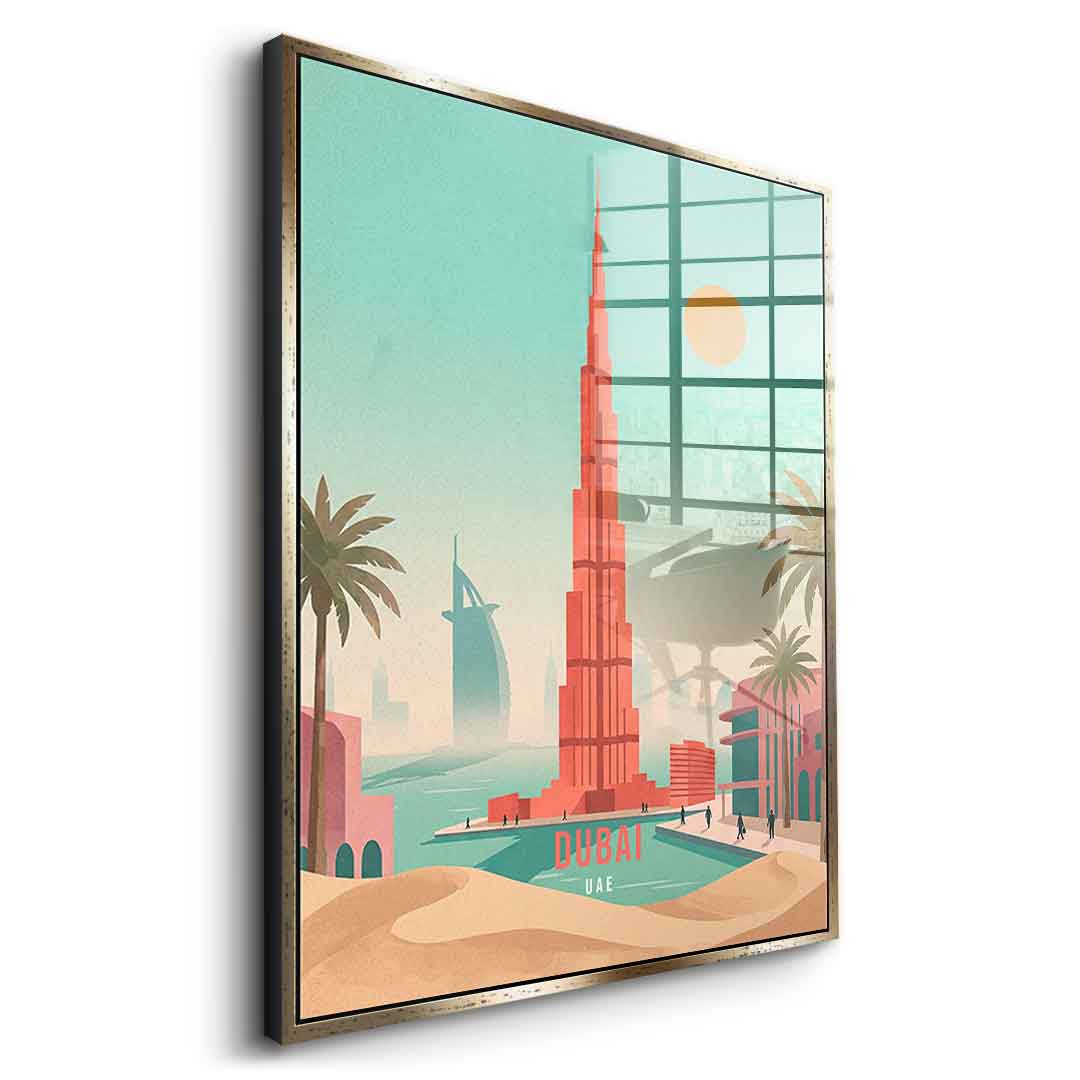 DOTCOMCANVAS Dubai Acrylglasbild Seitenansicht silber