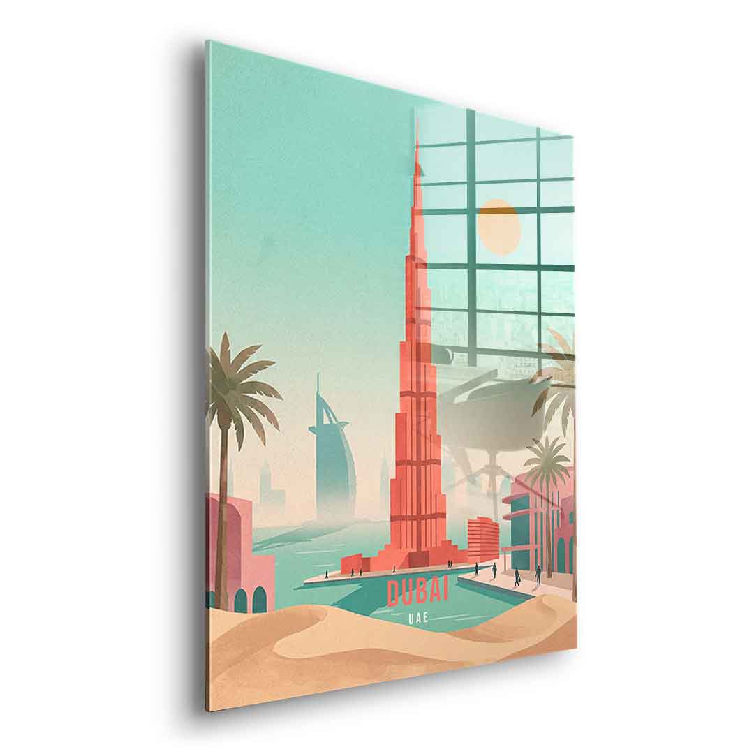 DOTCOMCANVAS Dubai Acrylglasbild Seitenansicht ohne Rahmen