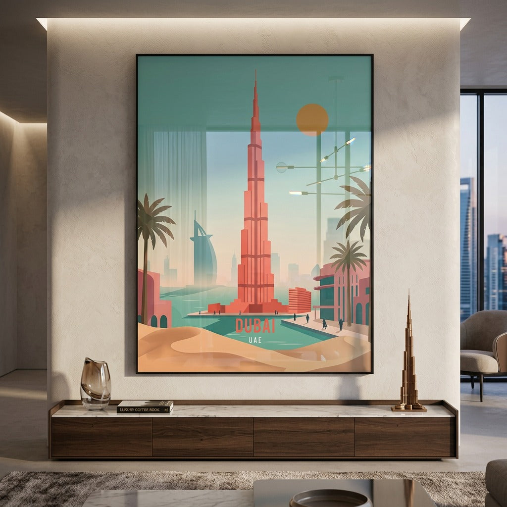 DOTCOMCANVAS Dubai Acrylglasbild im Raum Beispiel