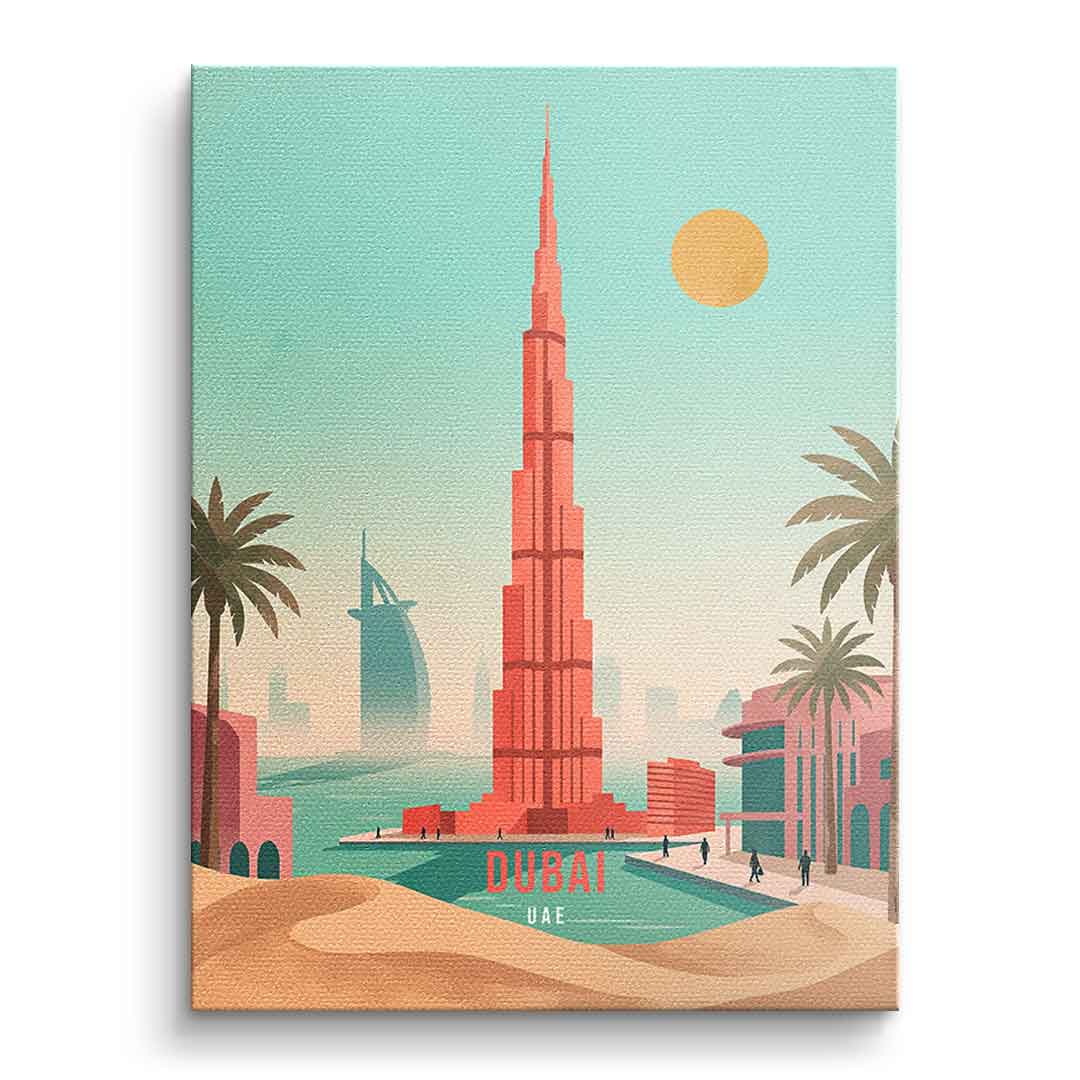DOTCOMCANVAS Dubai Leinwandbild Vorderansicht ohne Rahmen