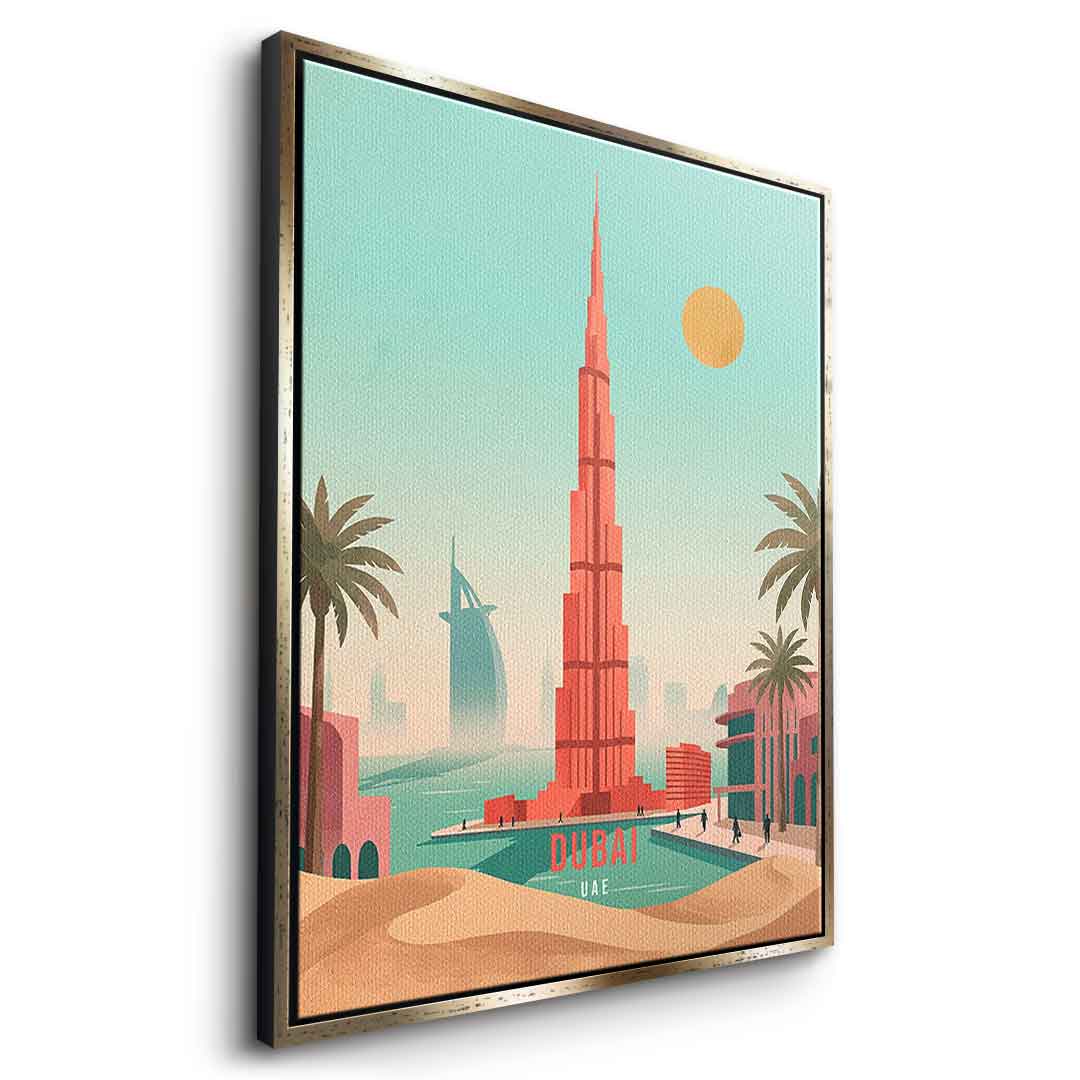 DOTCOMCANVAS Dubai Leinwandbild Seitenansicht gold