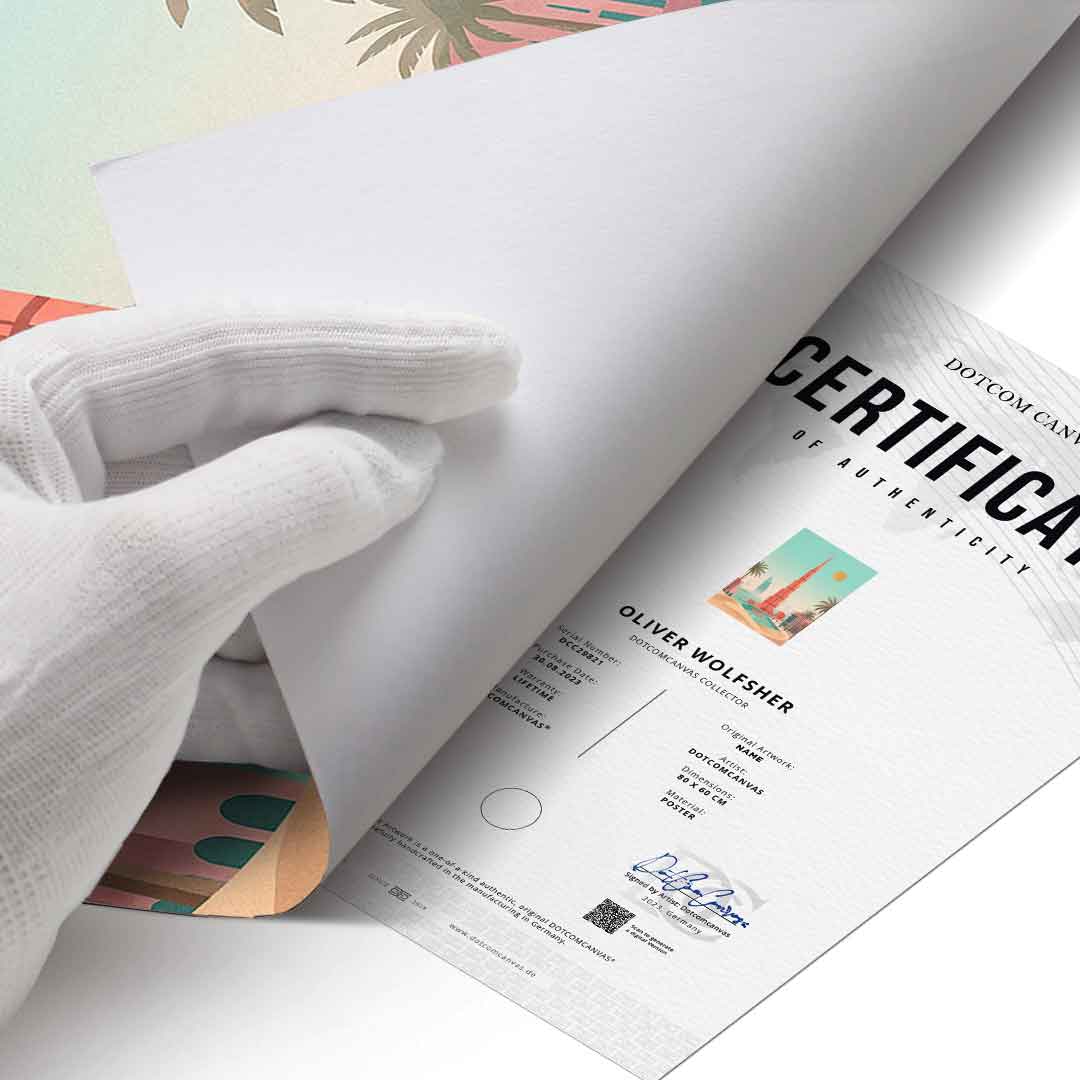 DOTCOMCANVAS Dubai Poster Echtheitszertifikat