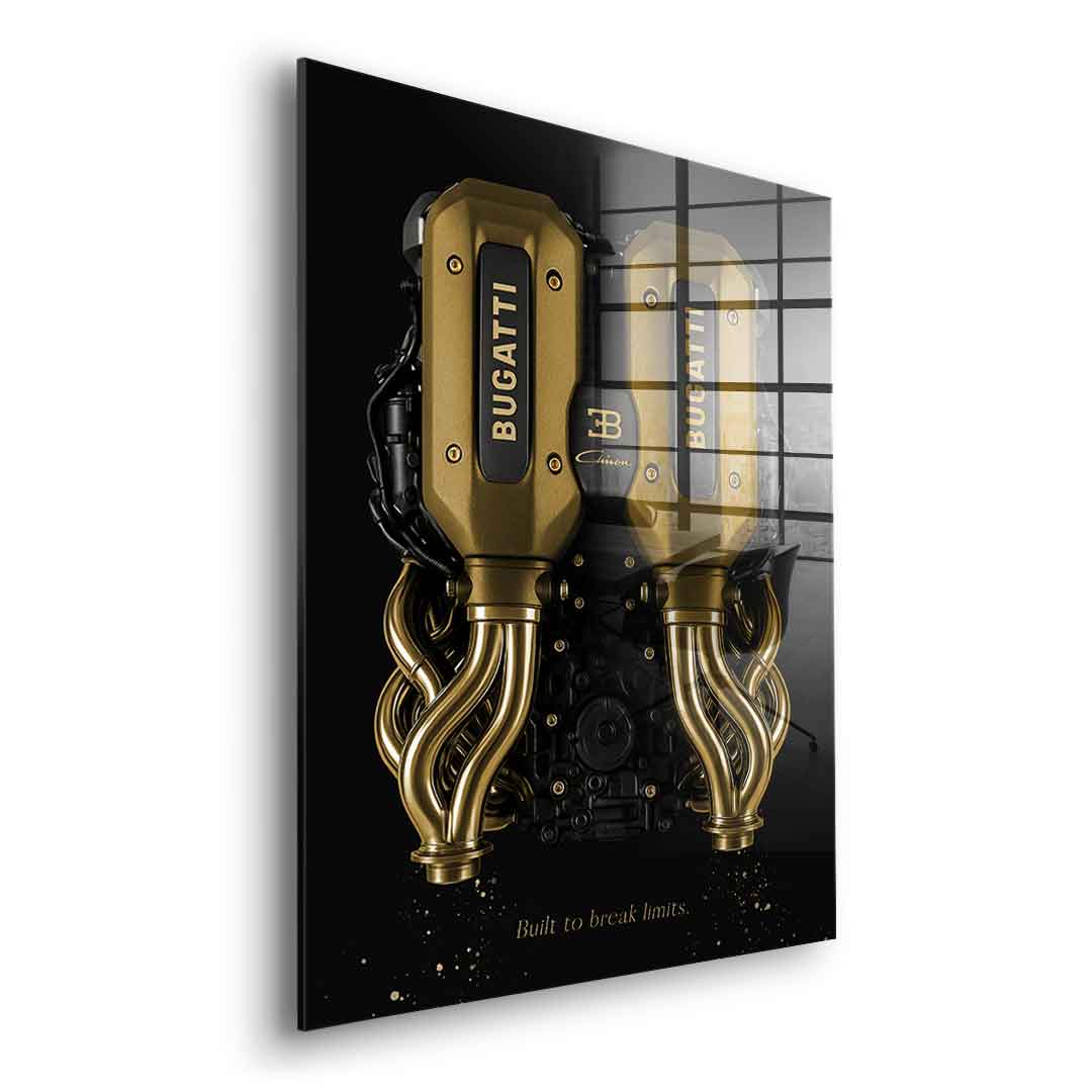 DOTCOMCANVAS 24K Feingold Bild Bugatti Engine - 24K Feingold