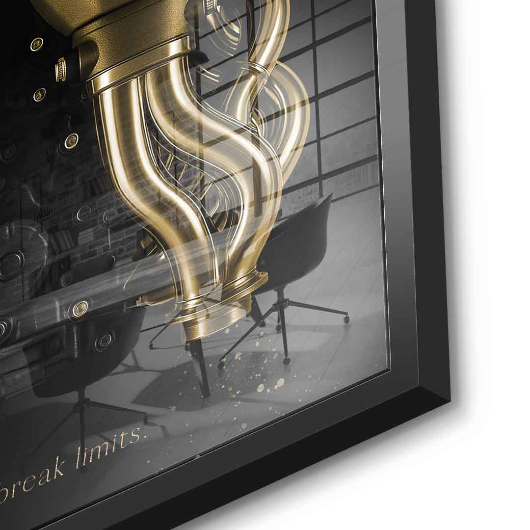 DOTCOMCANVAS 24K Feingold Bild Bugatti Engine - 24K Feingold