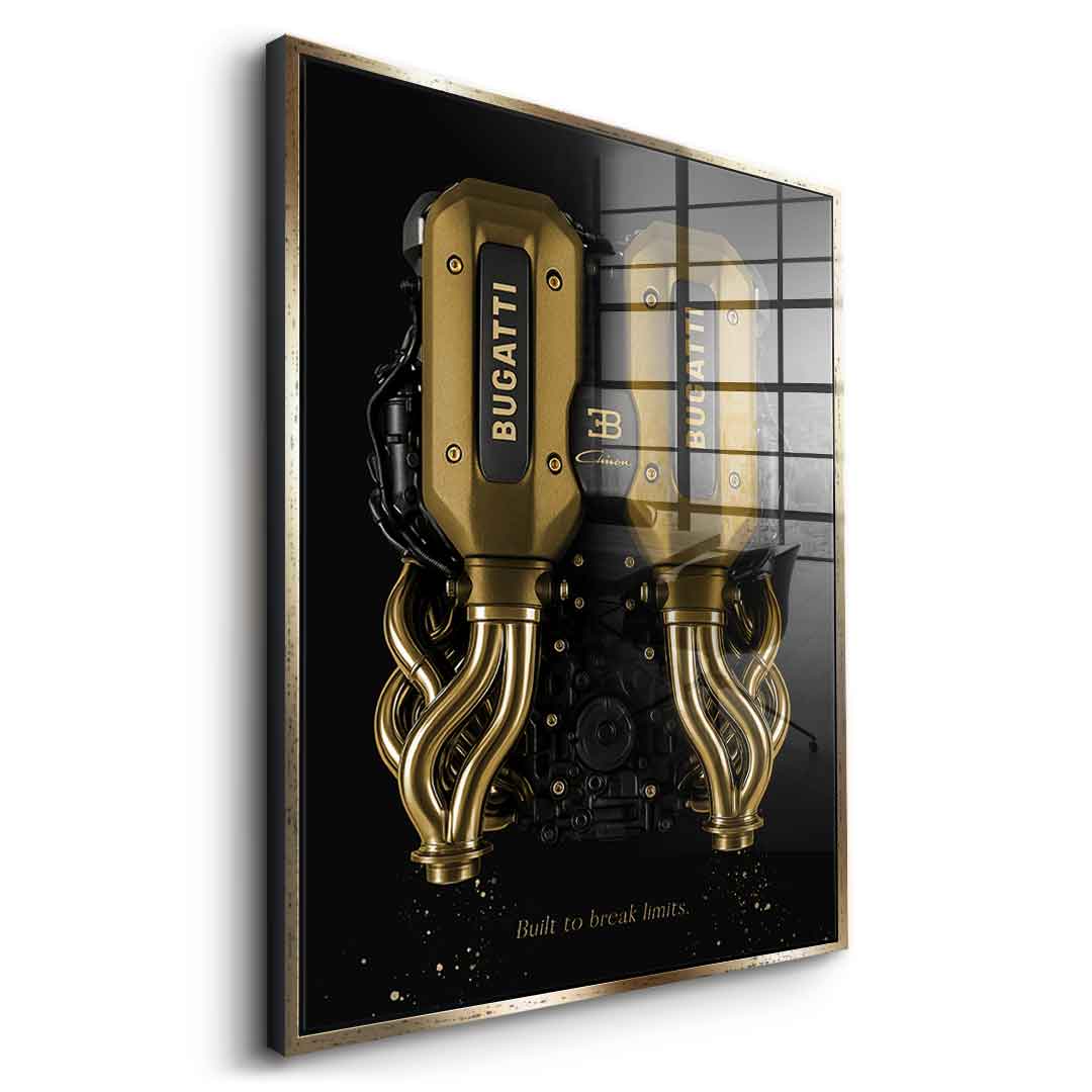 DOTCOMCANVAS 24K Feingold Bild Bugatti Engine - 24K Feingold