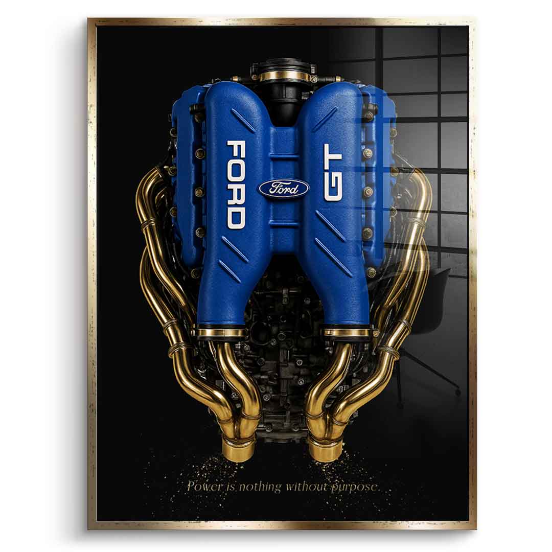 DOTCOMCANVAS 24K Feingold Bild Ford GT Engine - 24K Feingold