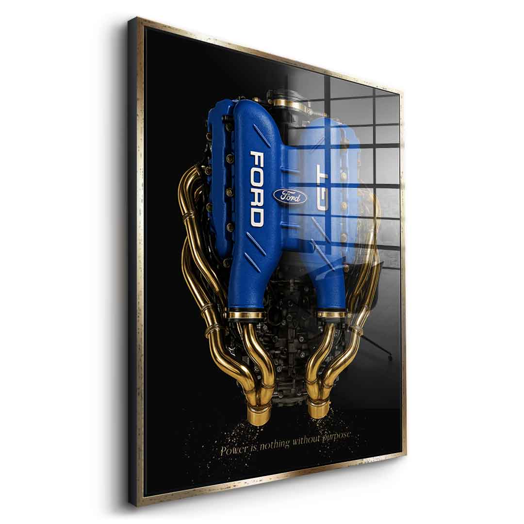 DOTCOMCANVAS 24K Feingold Bild Ford GT Engine - 24K Feingold