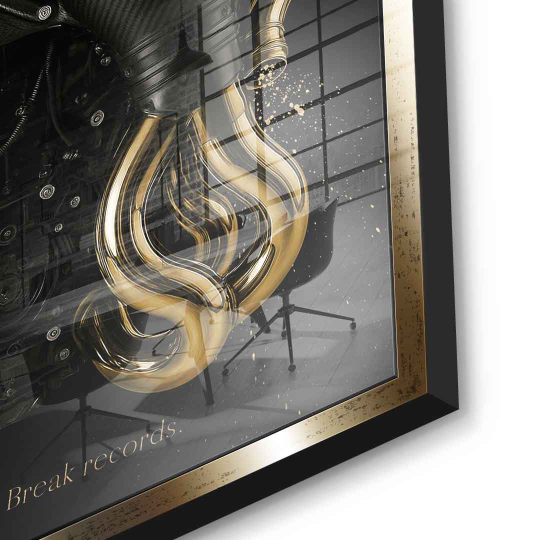 DOTCOMCANVAS 24K Feingold Bild Koenigsegg Engine - 24K Feingold
