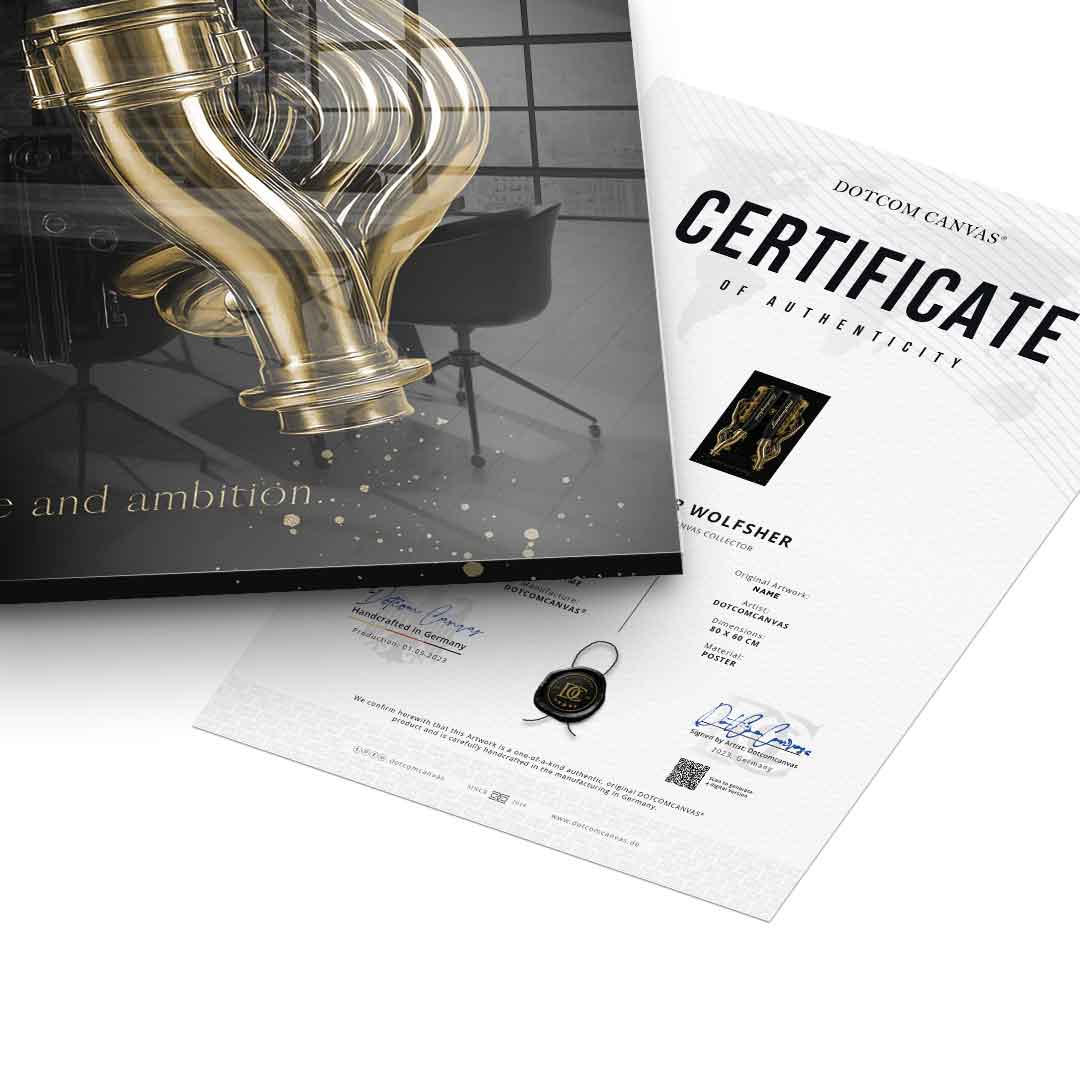 DOTCOMCANVAS 24K Feingold Bild Lamborghini Engine - 24K Feingold