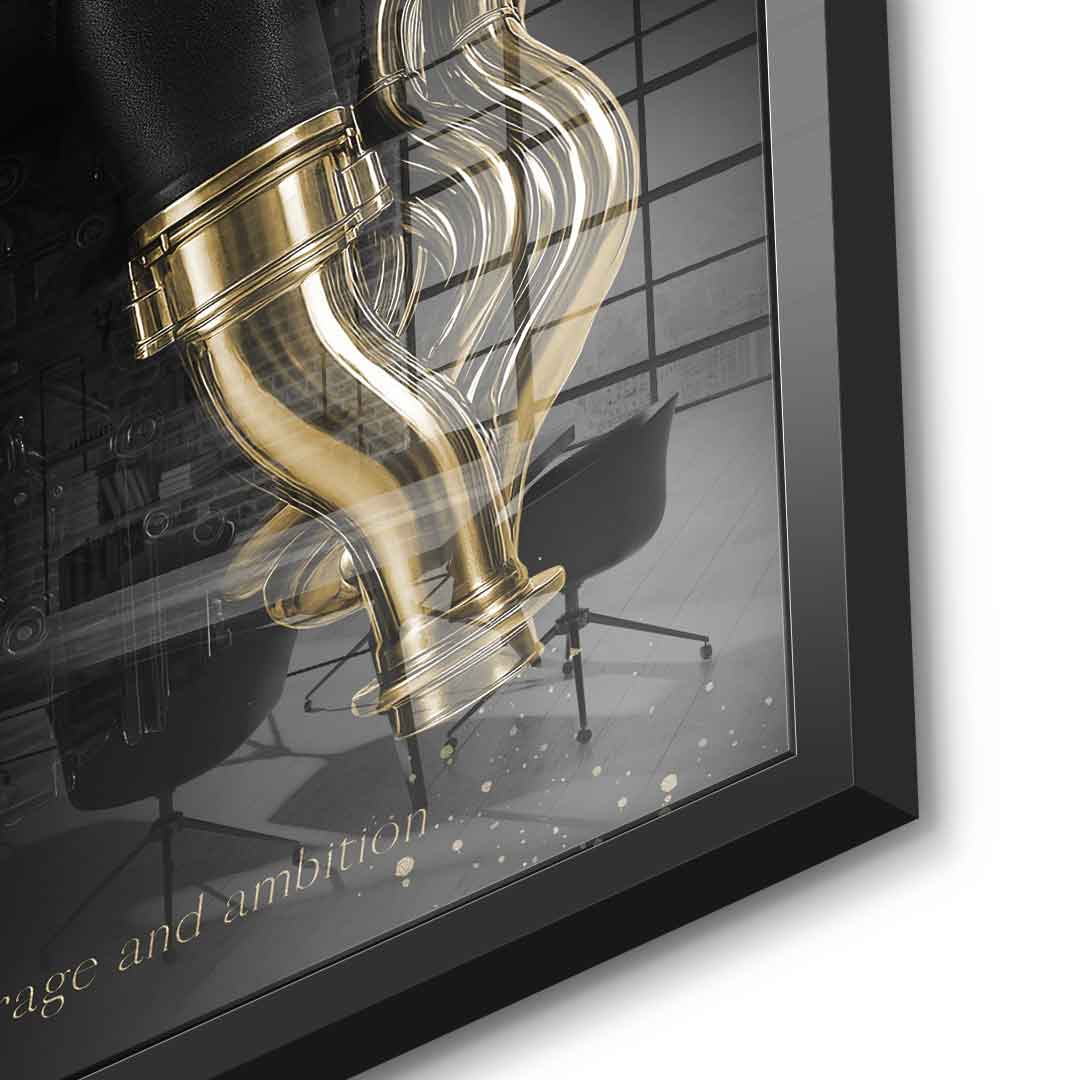 DOTCOMCANVAS 24K Feingold Bild Lamborghini Engine - 24K Feingold