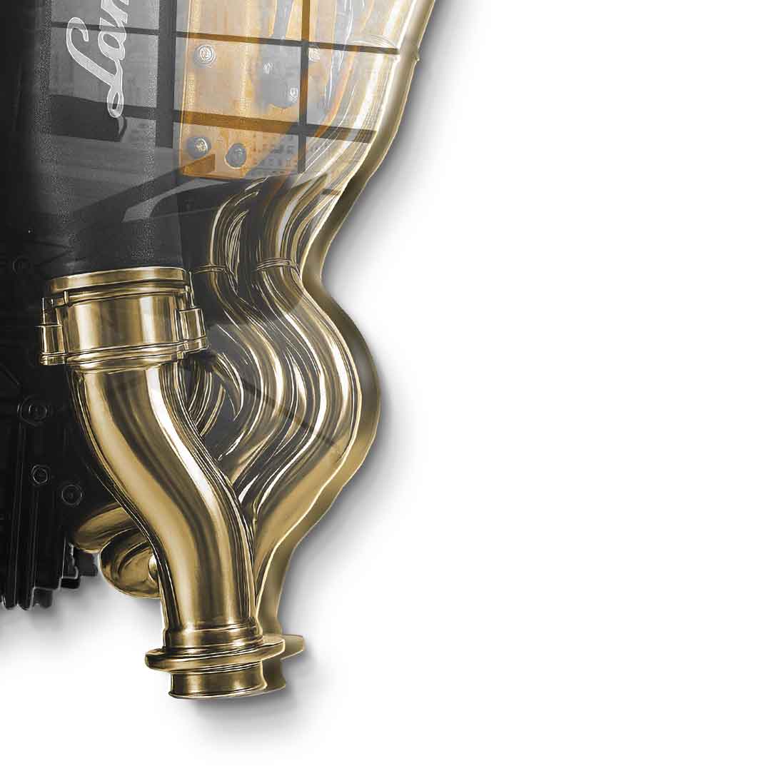 DOTCOMCANVAS 24K Feingold Bild Wandskulptur Lamborghini Engine - 24K Feingold