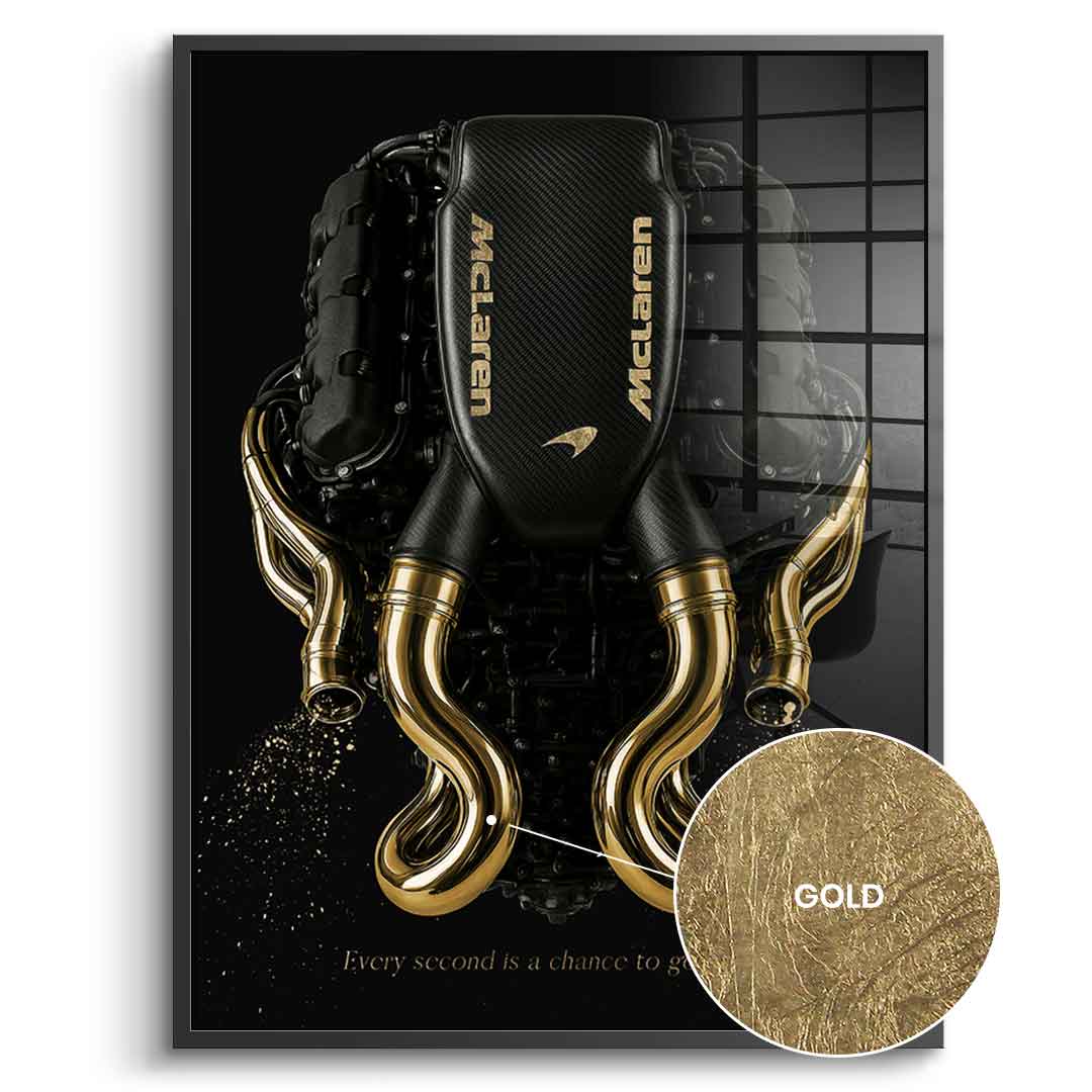DOTCOMCANVAS 24K Feingold Bild Maclaren Engine - 24K Feingold