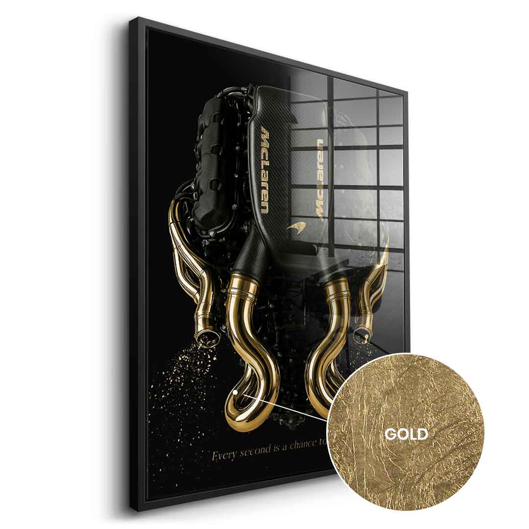 DOTCOMCANVAS 24K Feingold Bild Maclaren Engine - 24K Feingold