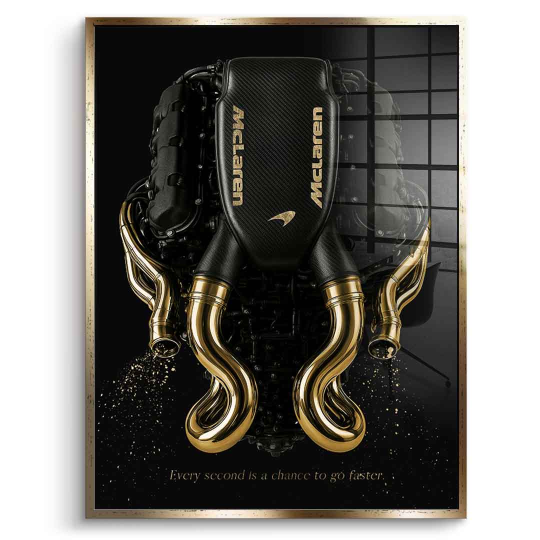 DOTCOMCANVAS 24K Feingold Bild Maclaren Engine - 24K Feingold