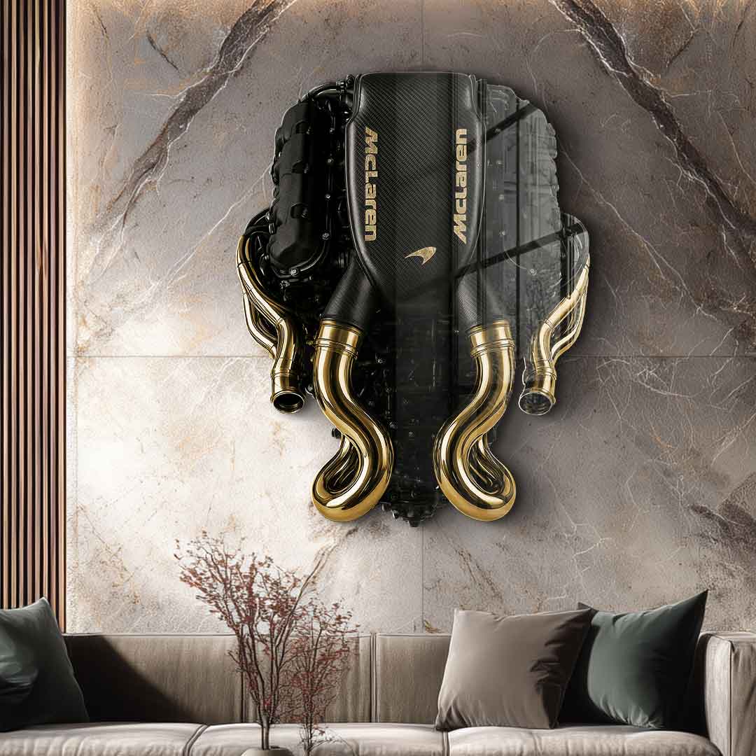 DOTCOMCANVAS 24K Feingold Bild Wandskulptur Maclaren Engine - 24K Feingold