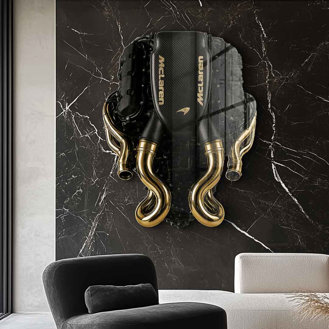 DOTCOMCANVAS 24K Feingold Bild Wandskulptur Maclaren Engine - 24K Feingold