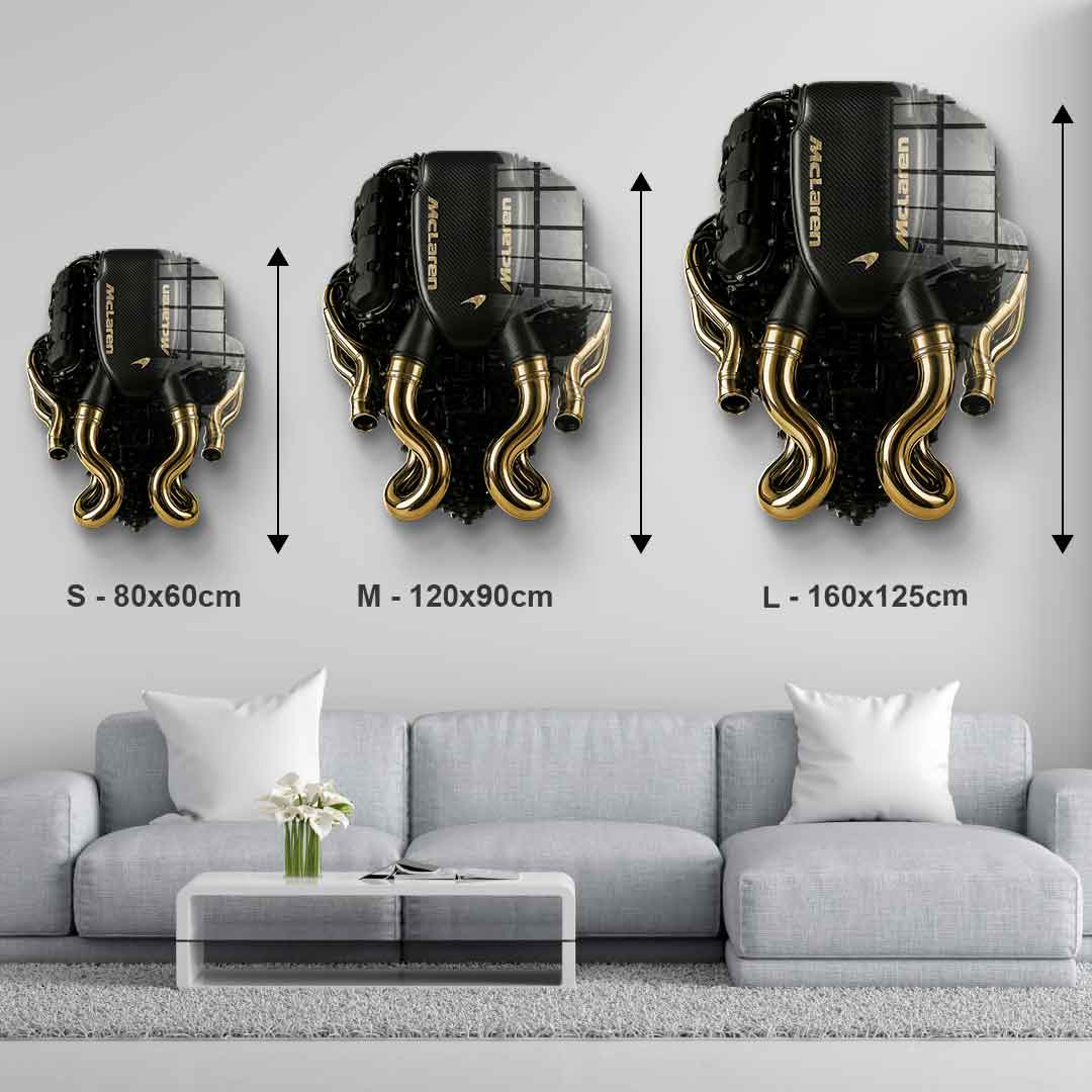 DOTCOMCANVAS 24K Feingold Bild Wandskulptur Maclaren Engine - 24K Feingold