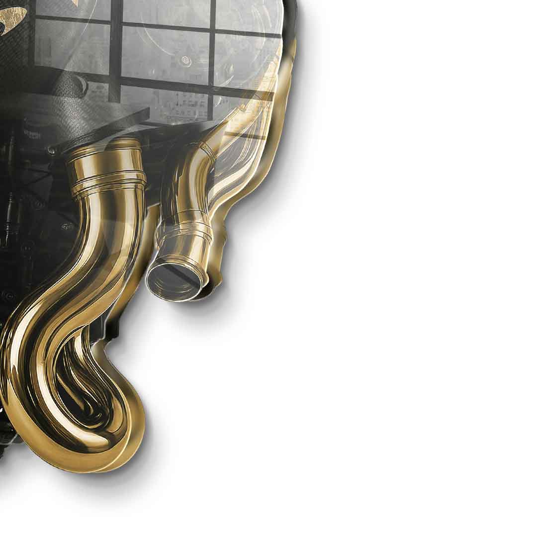 DOTCOMCANVAS 24K Feingold Bild Wandskulptur Maclaren Engine - 24K Feingold