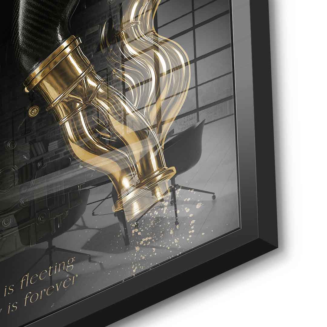 DOTCOMCANVAS 24K Feingold Bild Pagani Engine - 24K Feingold
