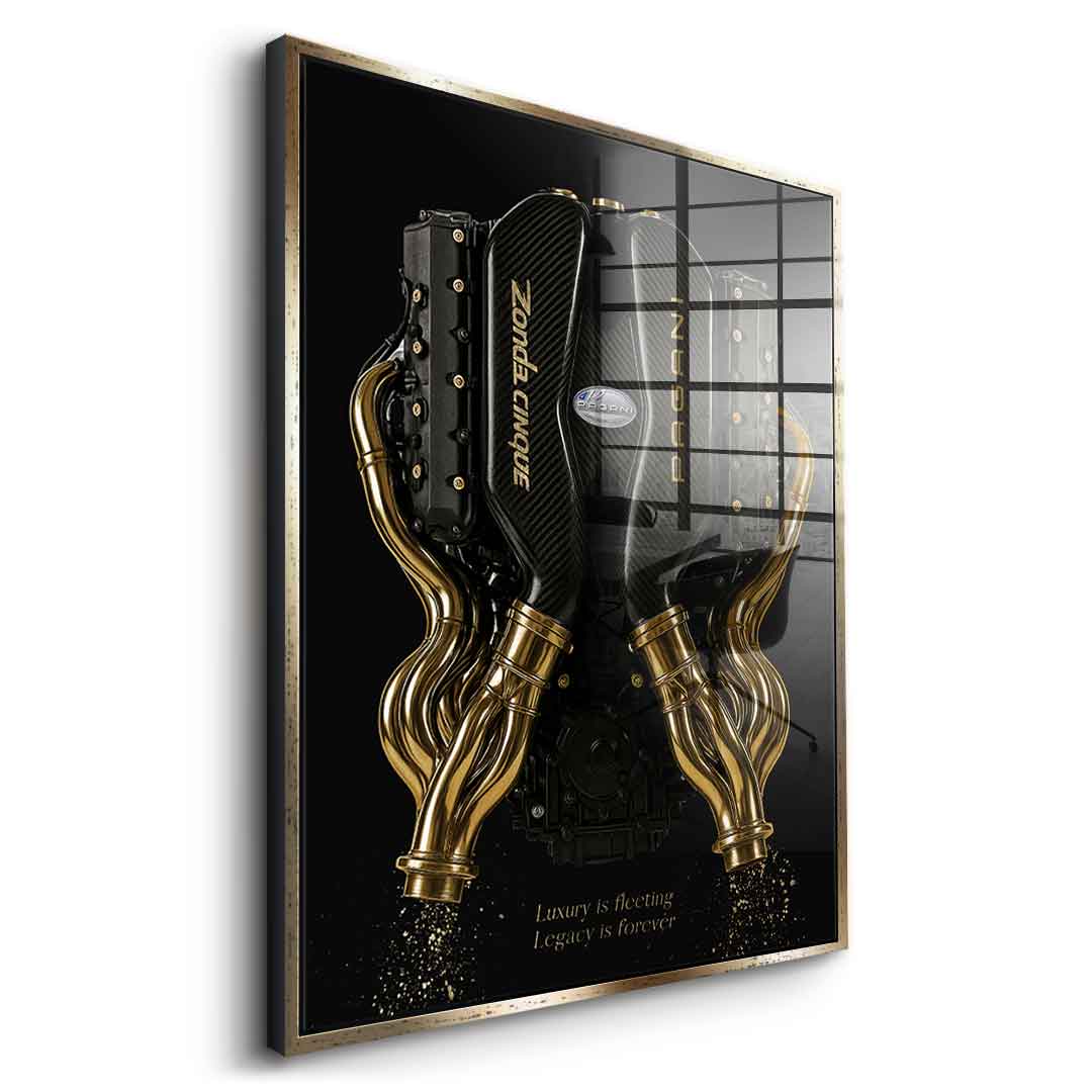 DOTCOMCANVAS 24K Feingold Bild Pagani Engine - 24K Feingold