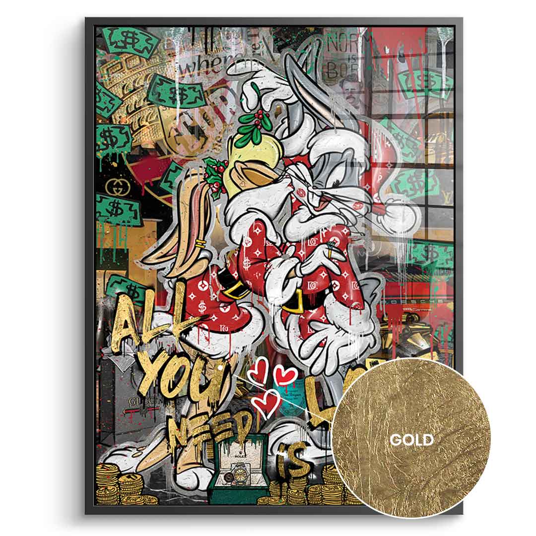 DOTCOMCANVAS 24K Feingold Bild Lovely Bunny - 24K Feingold