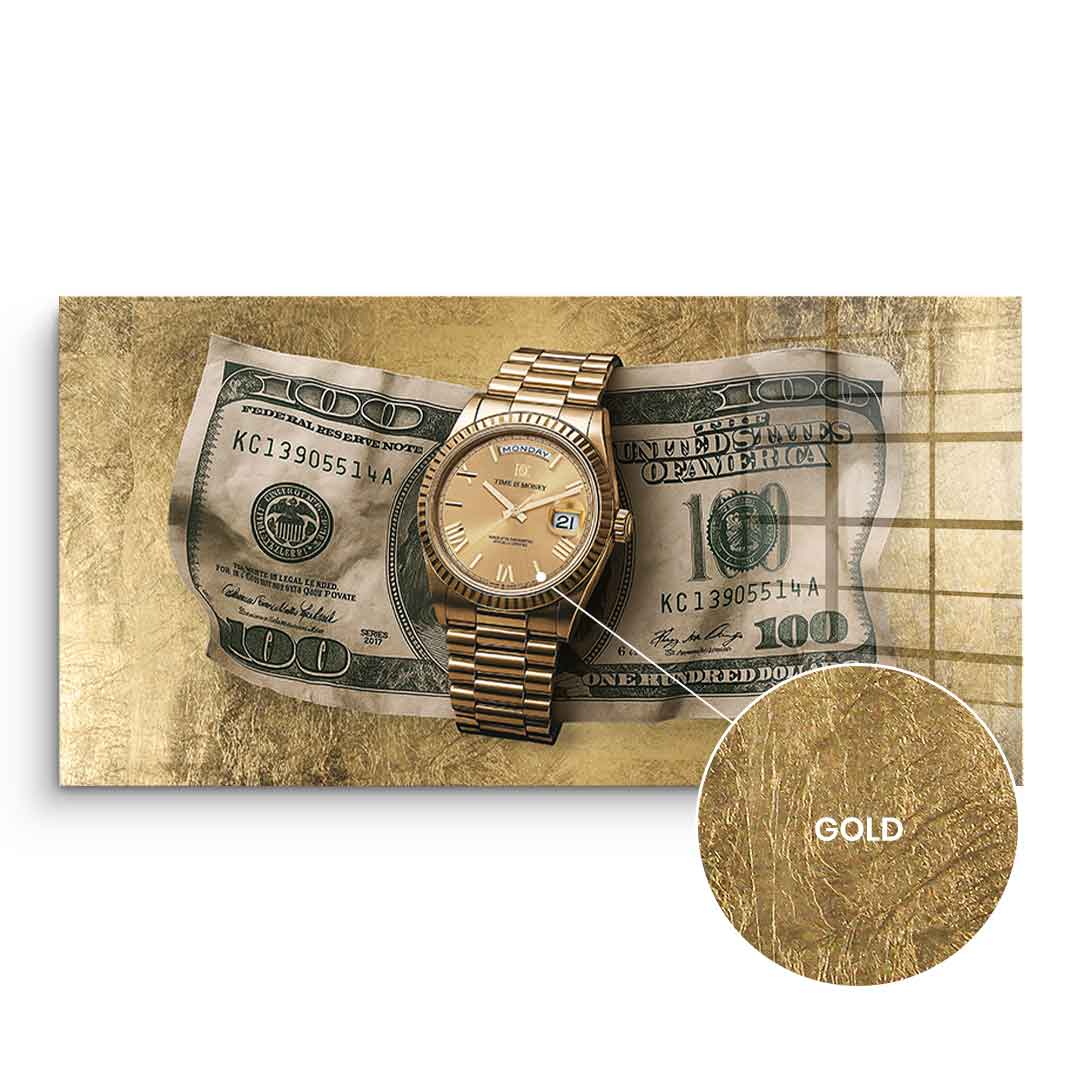 DOTCOMCANVAS 24K Feingold Bild Time is Money - 24K Feingold