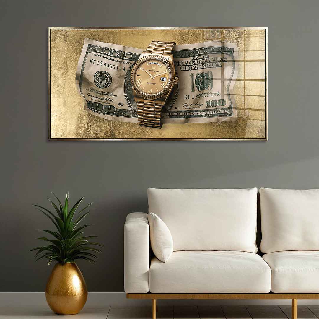 DOTCOMCANVAS 24K Feingold Bild Time is Money - 24K Feingold