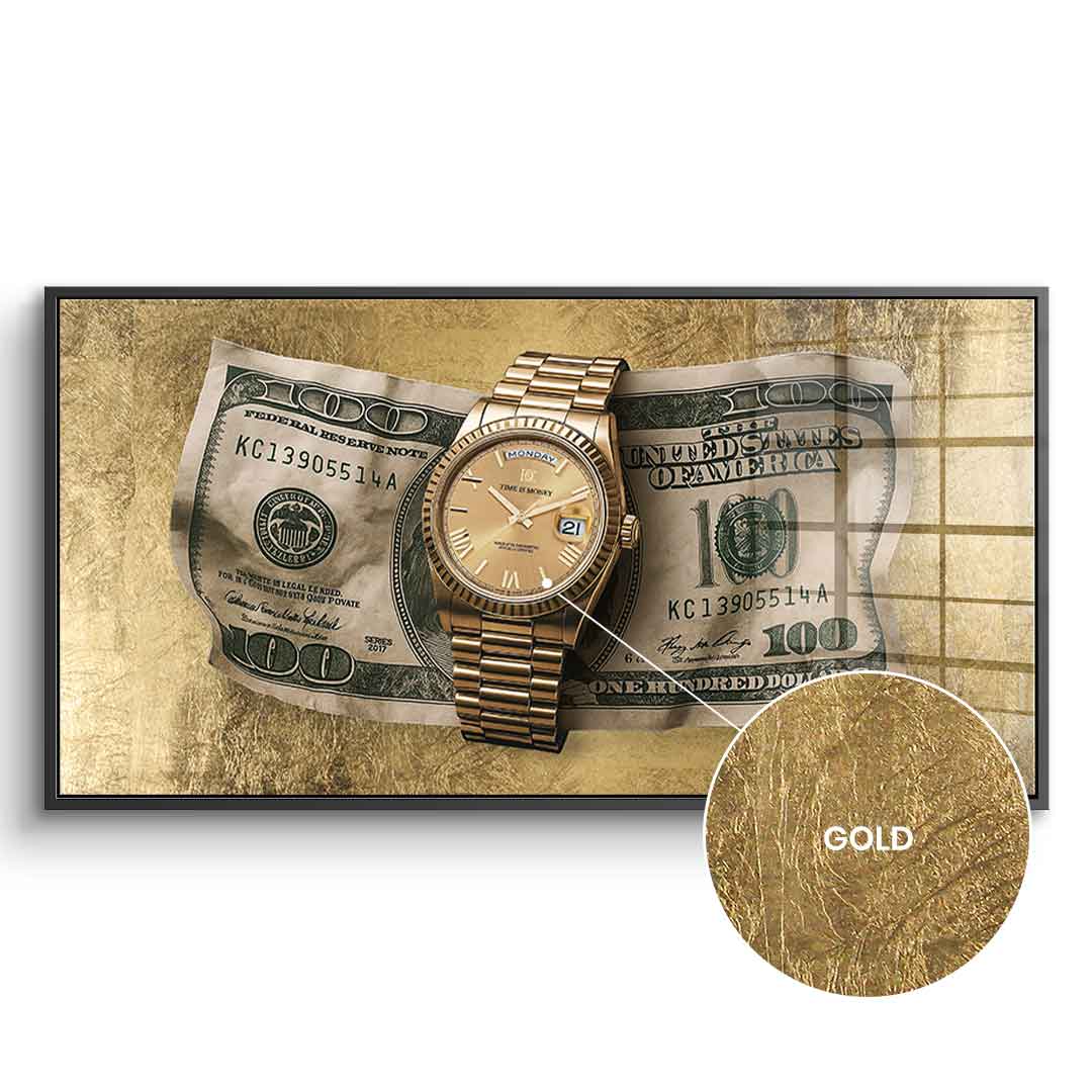 DOTCOMCANVAS 24K Feingold Bild Time is Money - 24K Feingold