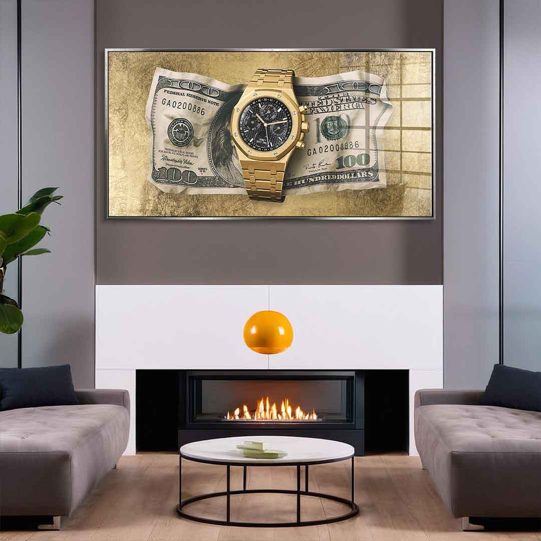 DOTCOMCANVAS 24K Feingold Bild Money Buys Time - 24K Feingold