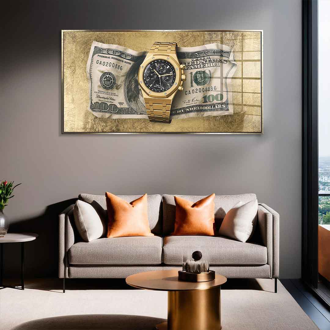 DOTCOMCANVAS 24K Feingold Bild Money Buys Time - 24K Feingold