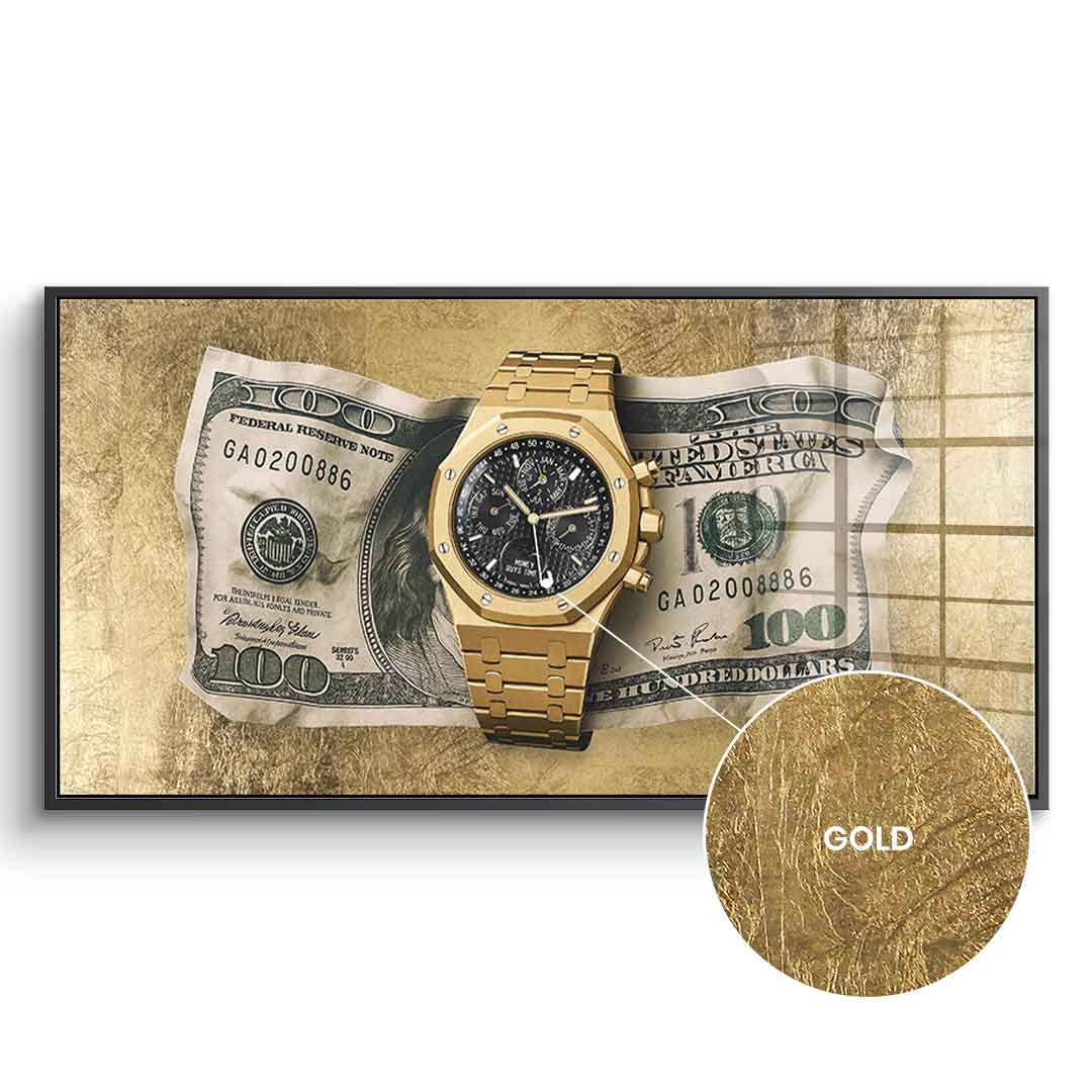 DOTCOMCANVAS 24K Feingold Bild Money Buys Time - 24K Feingold