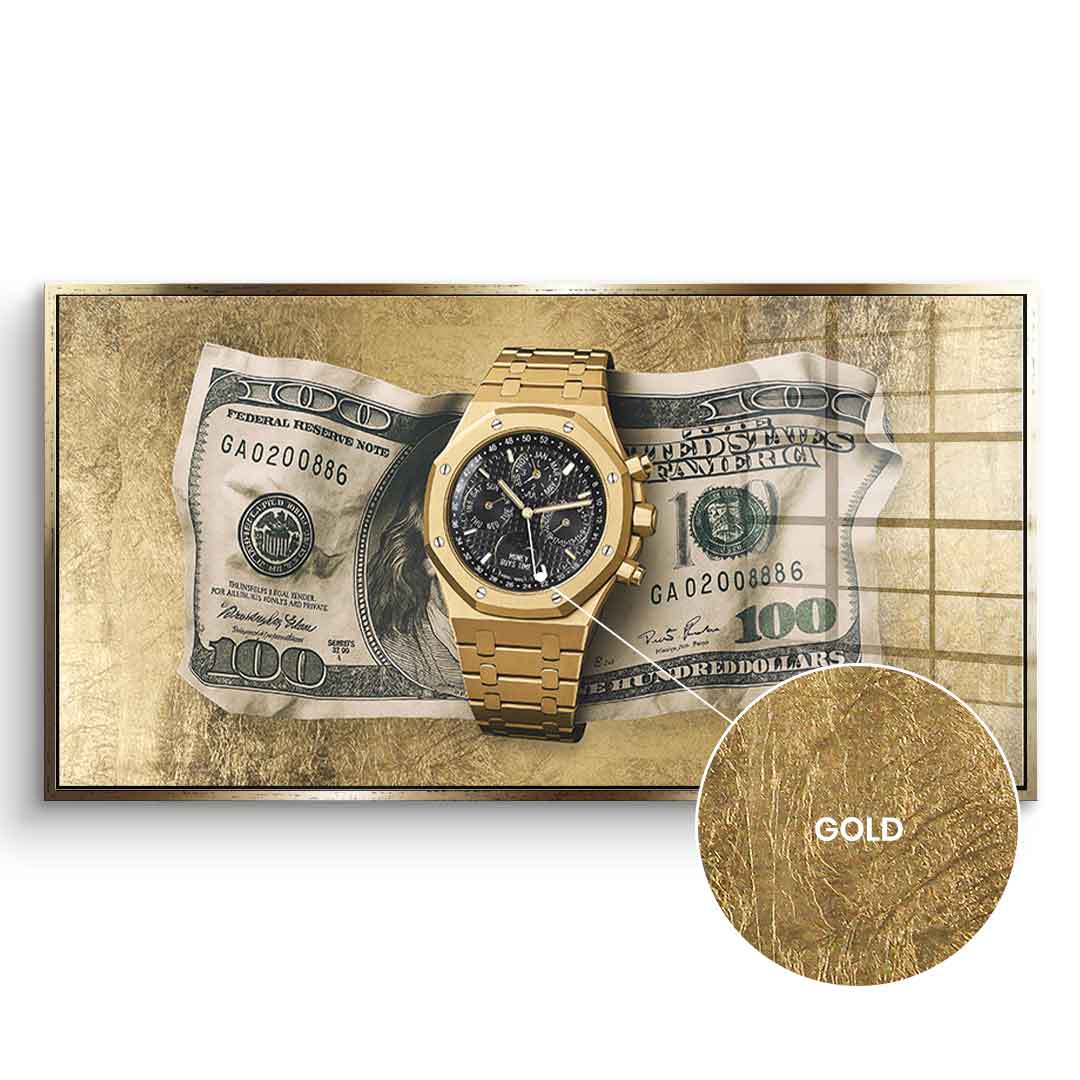 DOTCOMCANVAS 24K Feingold Bild Money Buys Time - 24K Feingold