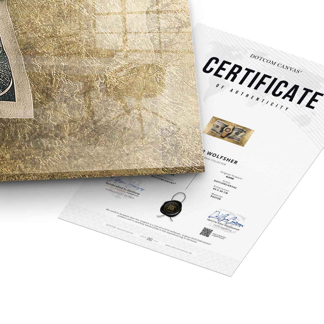 DOTCOMCANVAS 24K Feingold Bild Wealth is Timing - 24K Feingold