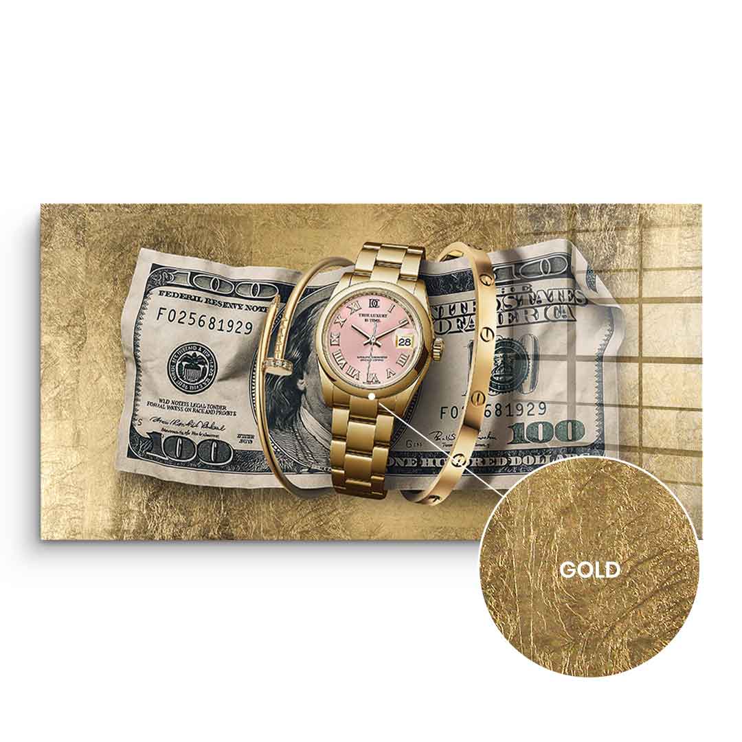 DOTCOMCANVAS 24K Feingold Bild True Luxury is Time - 24K Feingold