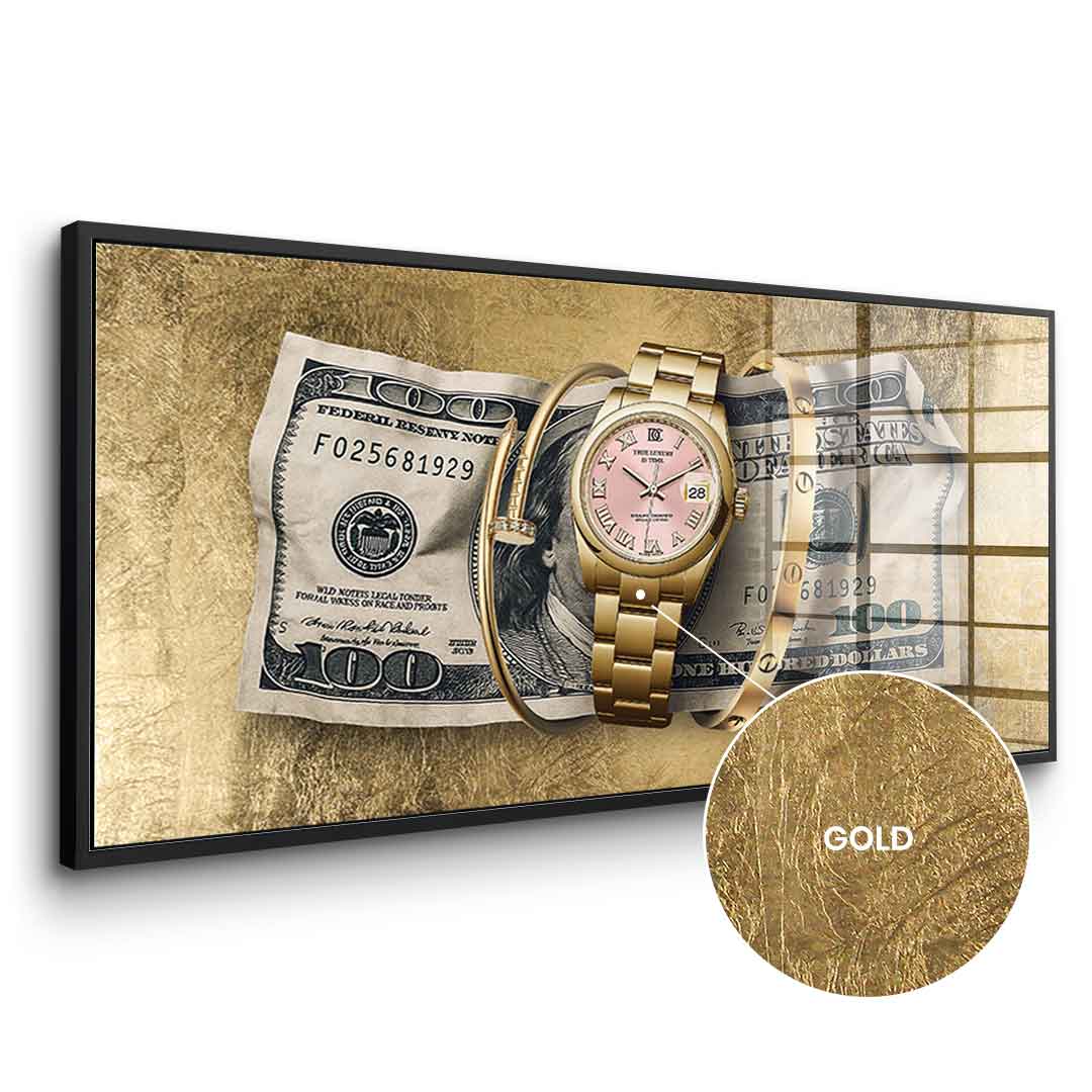 DOTCOMCANVAS 24K Feingold Bild True Luxury is Time - 24K Feingold