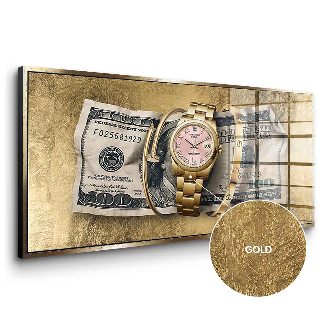 DOTCOMCANVAS 24K Feingold Bild True Luxury is Time - 24K Feingold