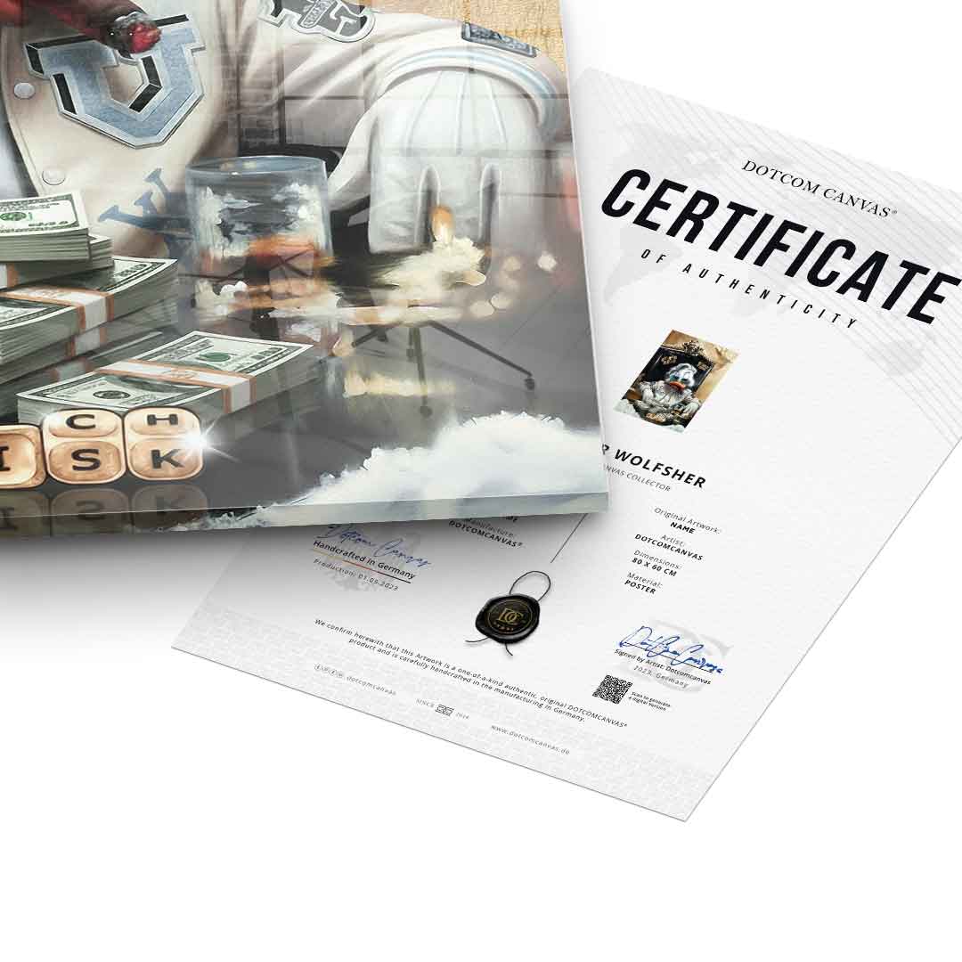 DOTCOMCANVAS 24K Feingold Bild Scarface Duck - 24K Feingold