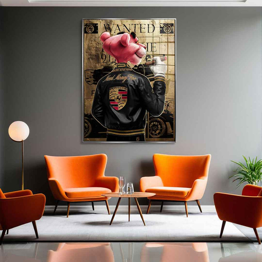 DOTCOMCANVAS 24K Feingold Bild Need Money for Porsche - 24K Feingold