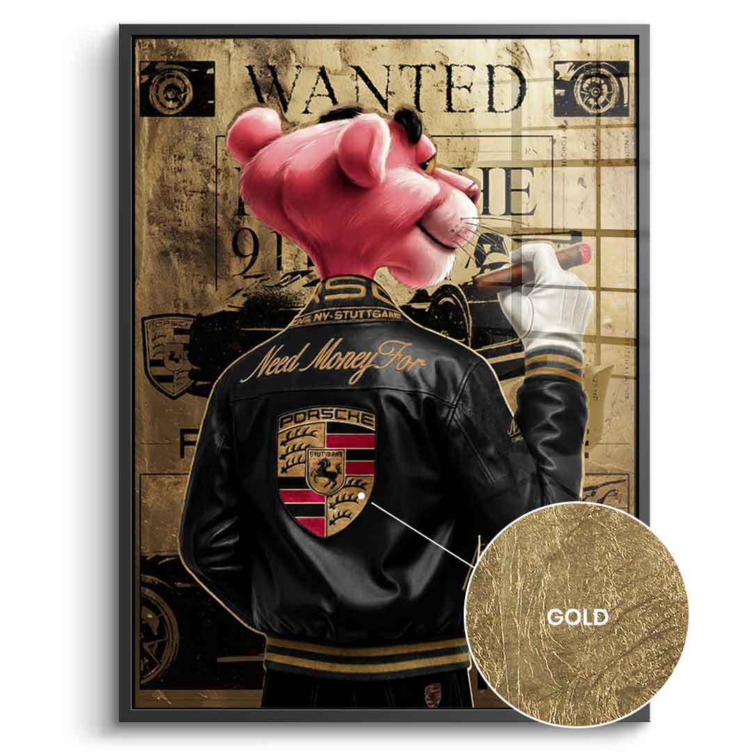 DOTCOMCANVAS 24K Feingold Bild Need Money for Porsche - 24K Feingold