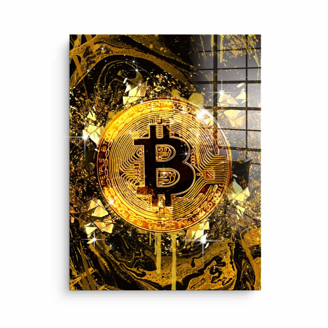 DOTCOMCANVAS 24K Feingold Bild Goldrush Bitcoin - 24K Feingold