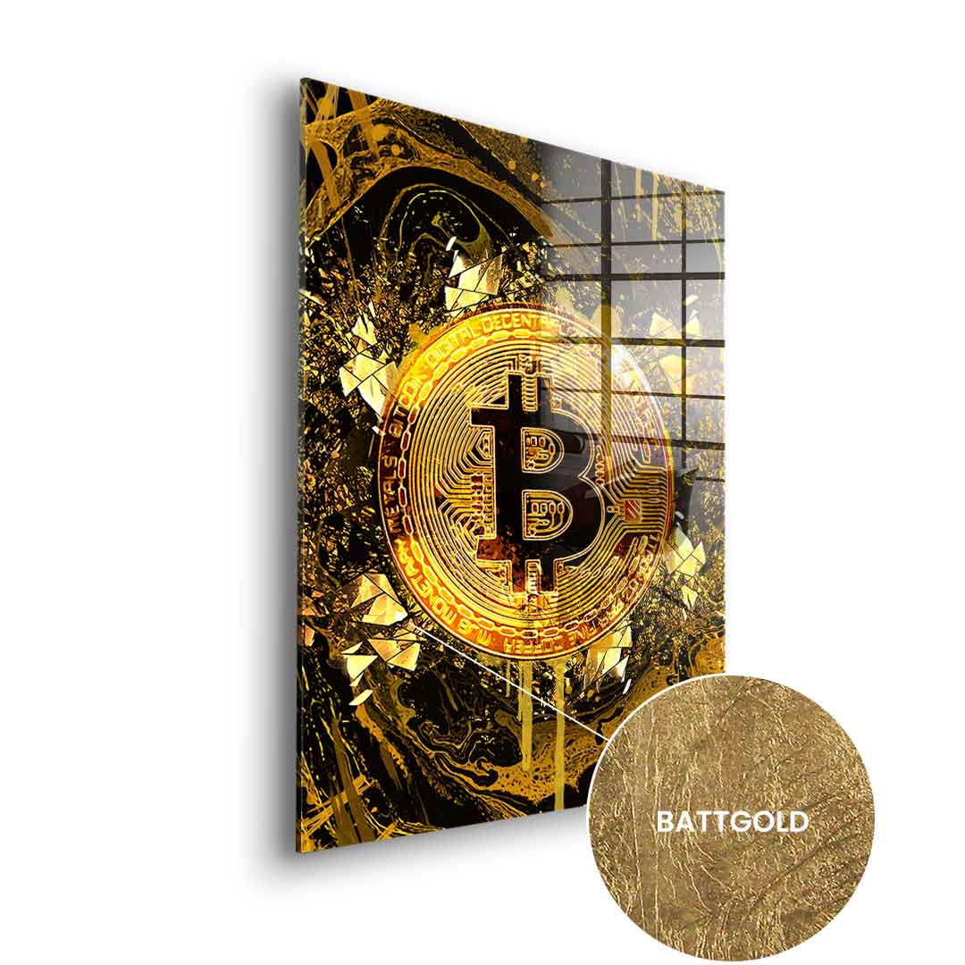 DOTCOMCANVAS 24K Feingold Bild Goldrush Bitcoin - 24K Feingold