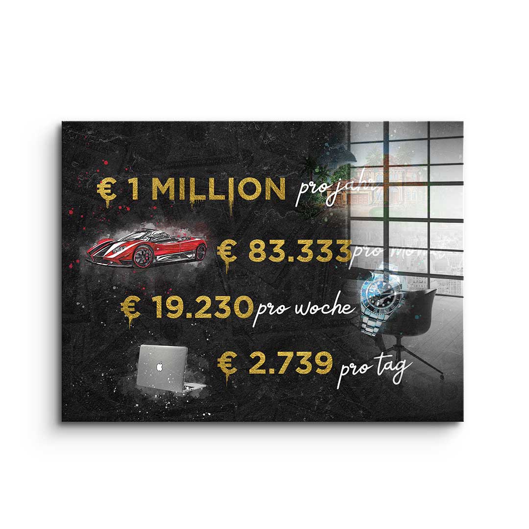 DOTCOMCANVAS 24K Feingold Bild ONE MILLION - 24K Feingold