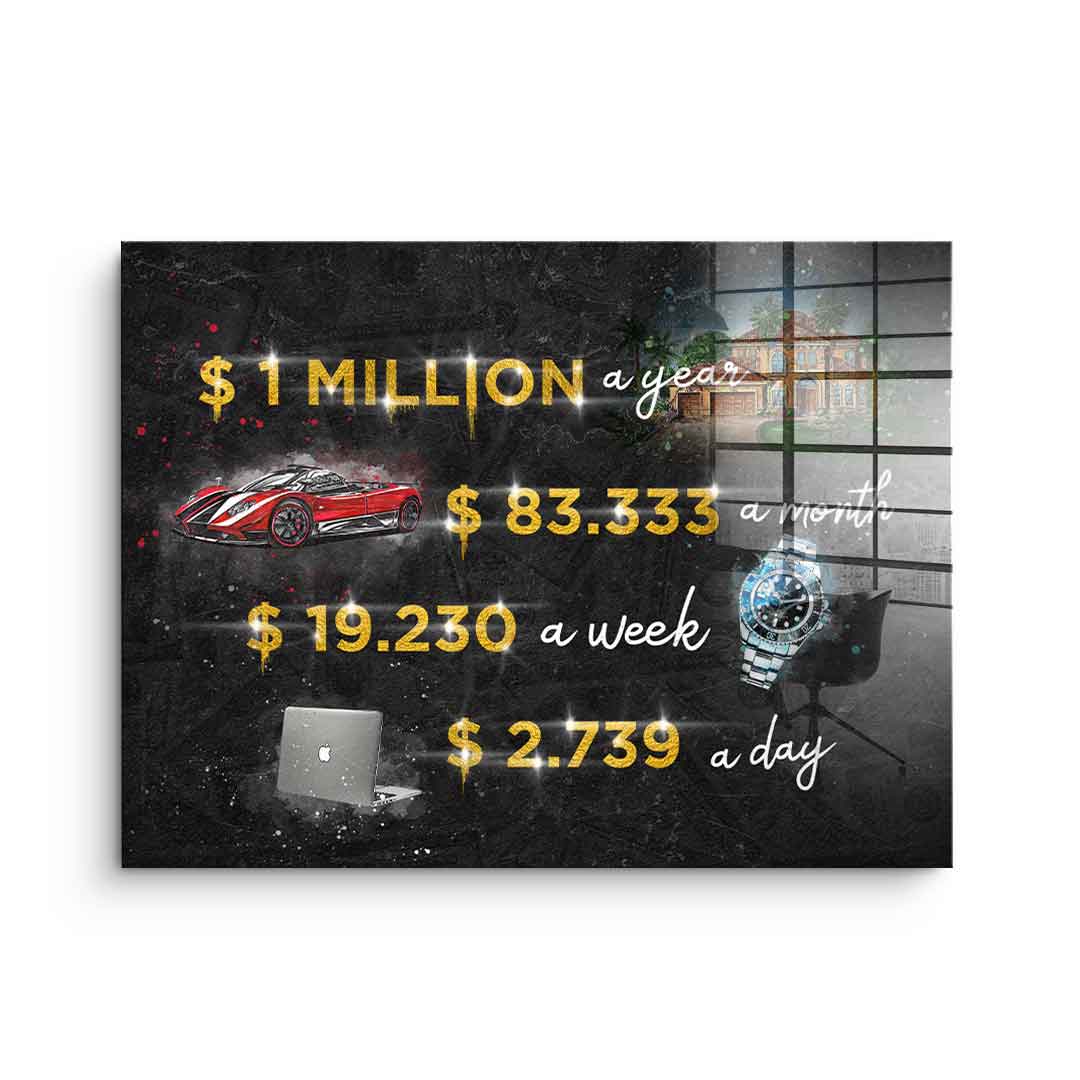 DOTCOMCANVAS 24K Feingold Bild ONE MILLION - 24K Feingold