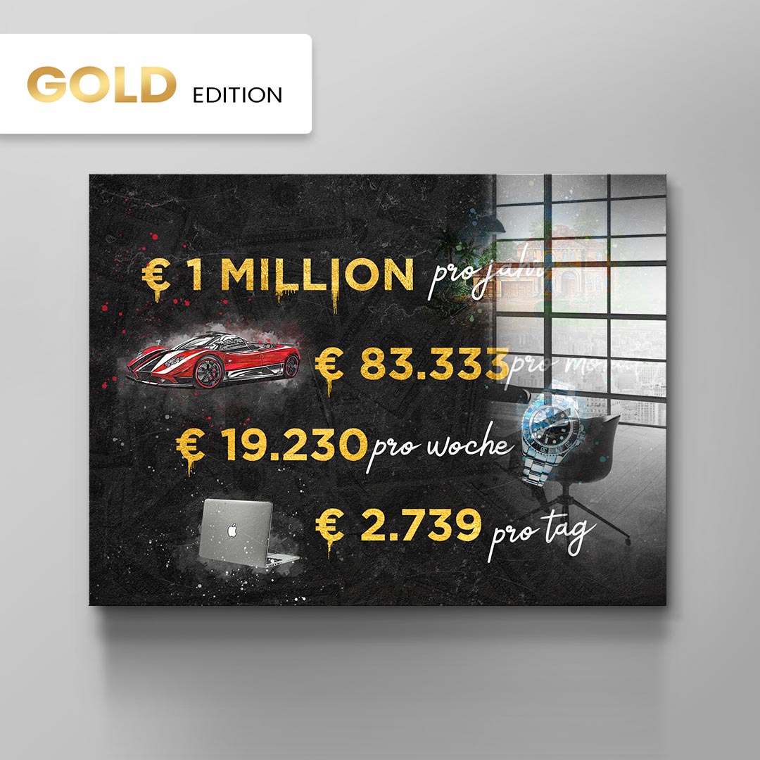 DOTCOMCANVAS 24K Feingold Bild ONE MILLION - 24K Feingold