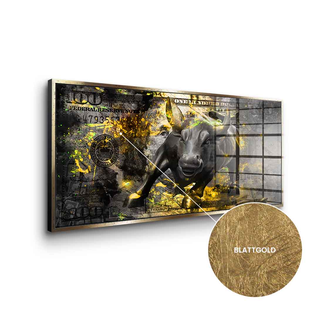 DOTCOMCANVAS 24K Feingold Bild BLACK BULL - 24K Feingold